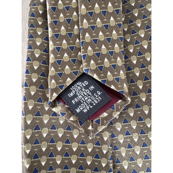 Peter Thomas By Superba Mens Tie Geometric Pattern 100% Silk Made In Italy NWT - Picture 4 of 4